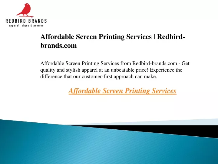 affordable screen printing services redbird