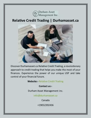 Relative Credit Trading  Durhamasset.ca
