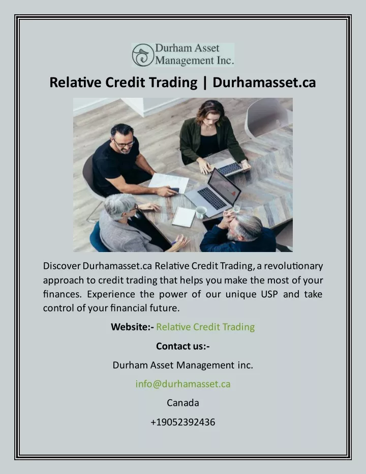 relative credit trading durhamasset ca
