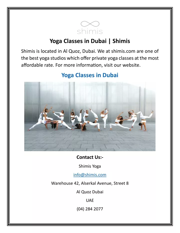 yoga classes in dubai shimis