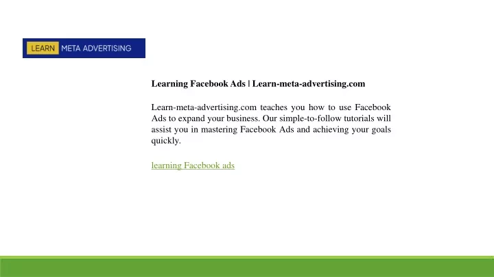 learning facebook ads learn meta advertising com