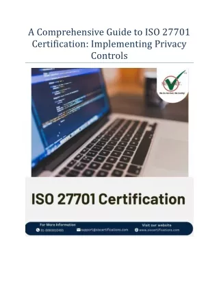 a comprehensive guide to iso 27701 certification
