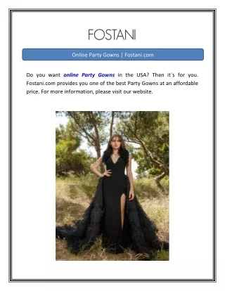 Online Party Gowns Fostani.com