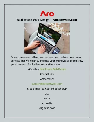 Real Estate Web Design  Arosoftware