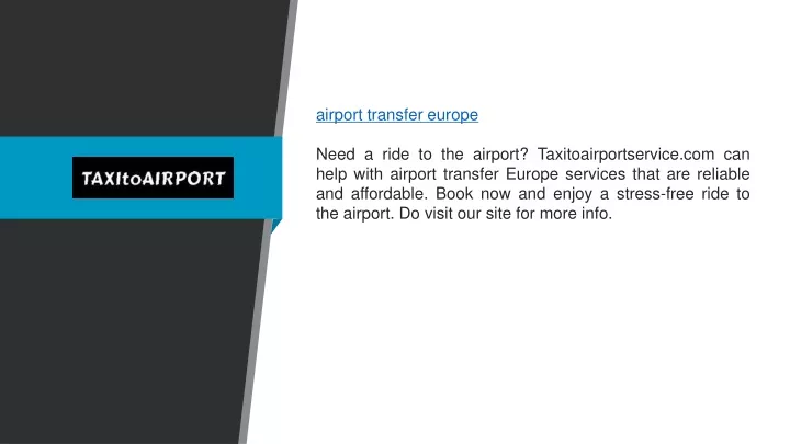 airport transfer europe need a ride
