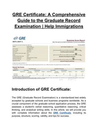 GRE Certificate_ A Comprehensive Guide to the Graduate Record Examination