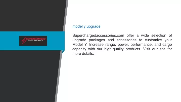 model y upgrade superchargedaccessories com offer