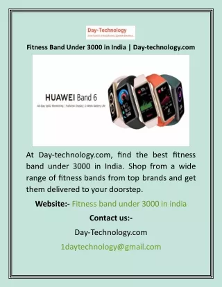 Fitness Band Under 3000 in India  Day-technology