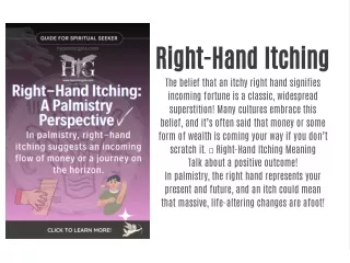 What’s the Right-hand itching Spiritual Meanings?