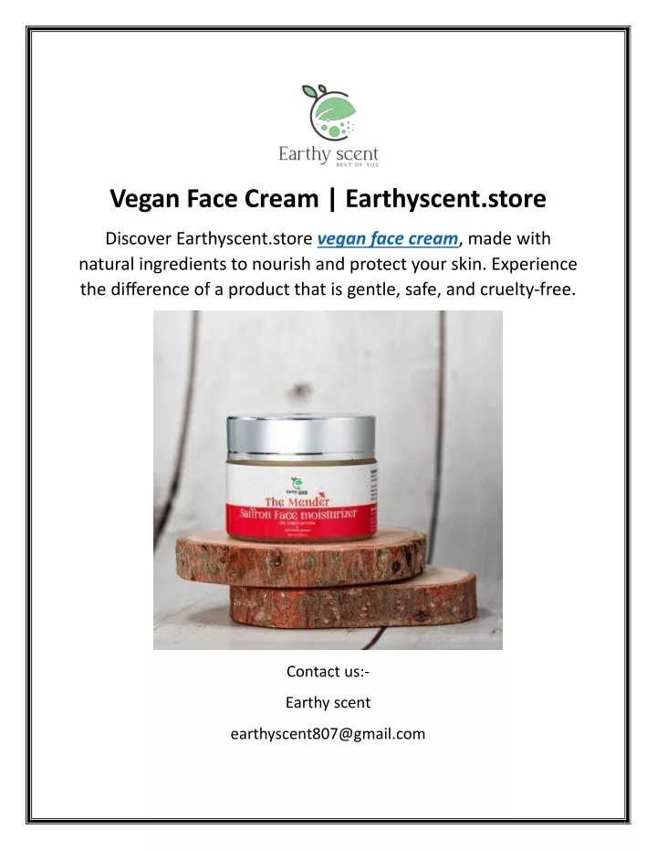 vegan face cream earthyscent store