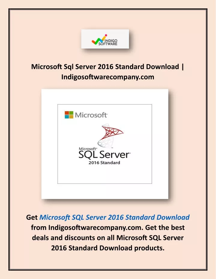 microsoft sql server 2016 standard download