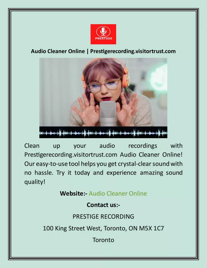 audio cleaner online prestigerecording