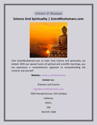 Science And Spirituality  Scientificshamans