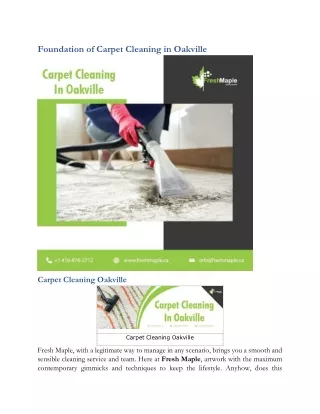 Foundation of Carpet Cleaning in Oakville