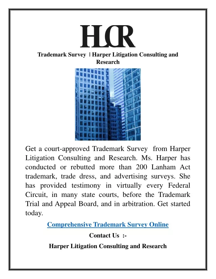 trademark survey harper litigation consulting