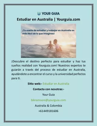 Estudiar en Australia  Yourguia