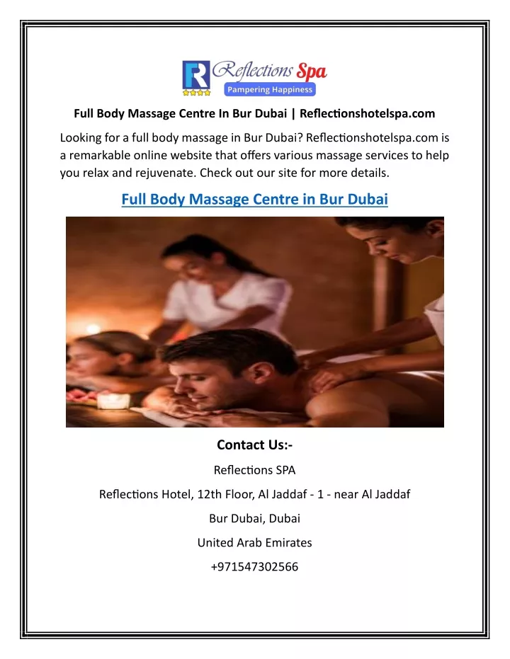 full body massage centre in bur dubai