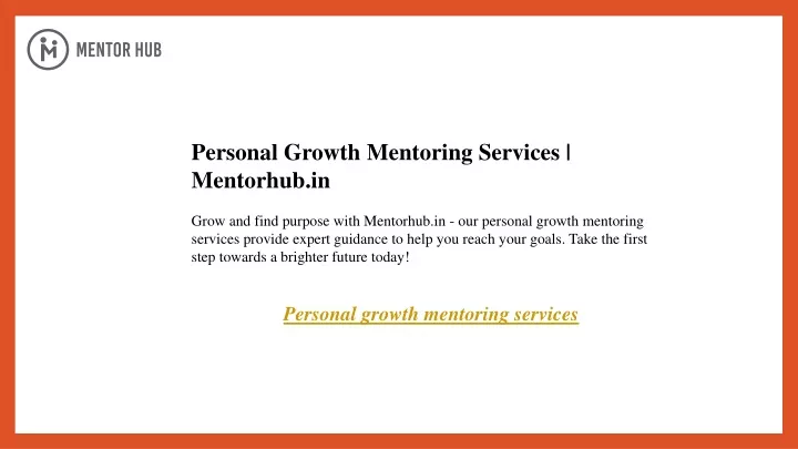 personal growth mentoring services mentorhub