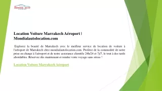 Location Voiture Marrakech Aéroport  Mondialautolocation.com