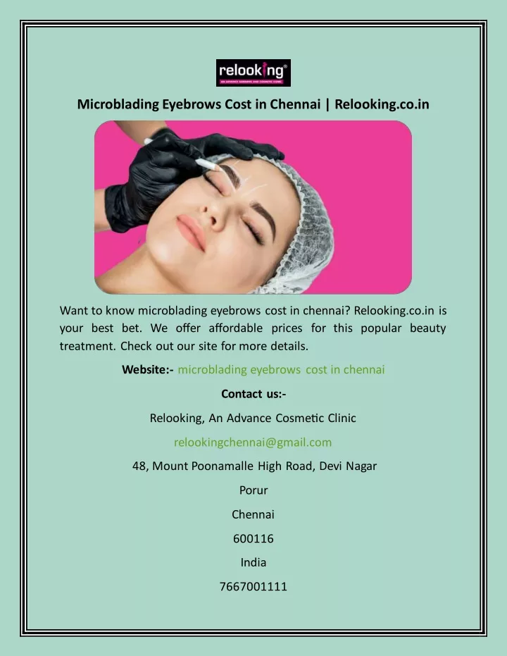 microblading eyebrows cost in chennai relooking