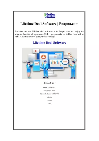 Lifetime Deal Software  Pnapna.com