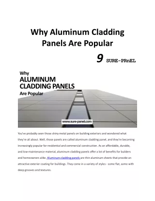 Why Aluminum Cladding Panels Are Popular