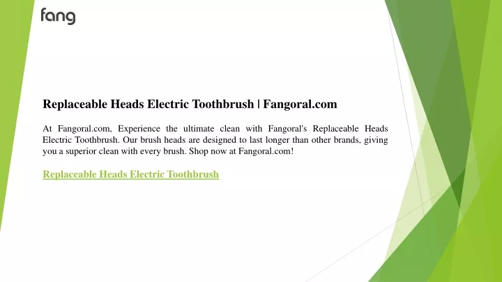 replaceable heads electric toothbrush fangoral