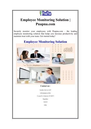 Employee Monitoring Solution  Pnapna.com