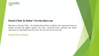 Dental Clinic In Dubai  Noveltyclinic.com