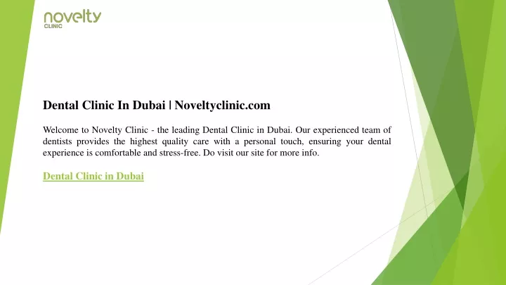 dental clinic in dubai noveltyclinic com welcome