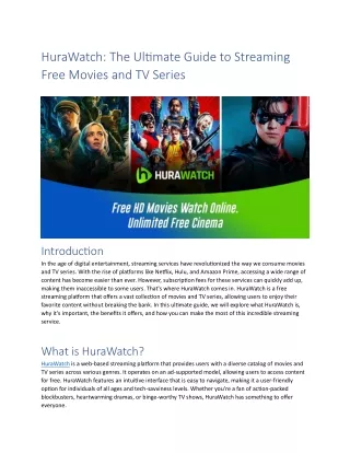 HuraWatch - The Ultimate Guide to Streaming Free Movies and TV Series