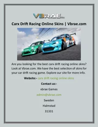 Carx Drift Racing Online Skins  Vbrae