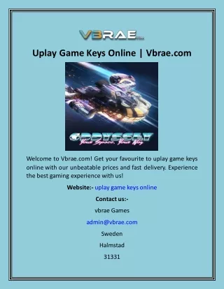 Uplay Game Keys Online  Vbrae