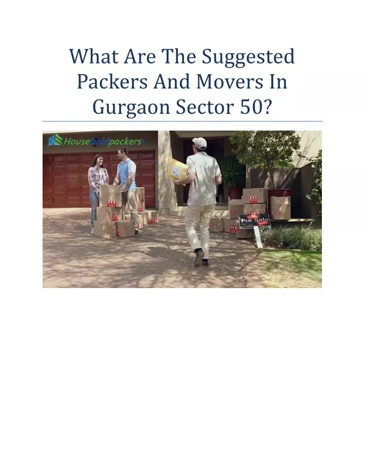 what are the suggested packers and movers