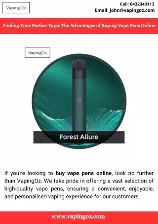 Finding Your Perfect Vape The Advantages of Buying Vape Pens Online
