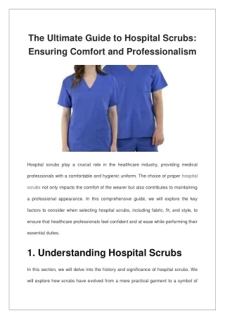 The Ultimate Guide to Hospital Scrubs Ensuring Comfort and Professionalism