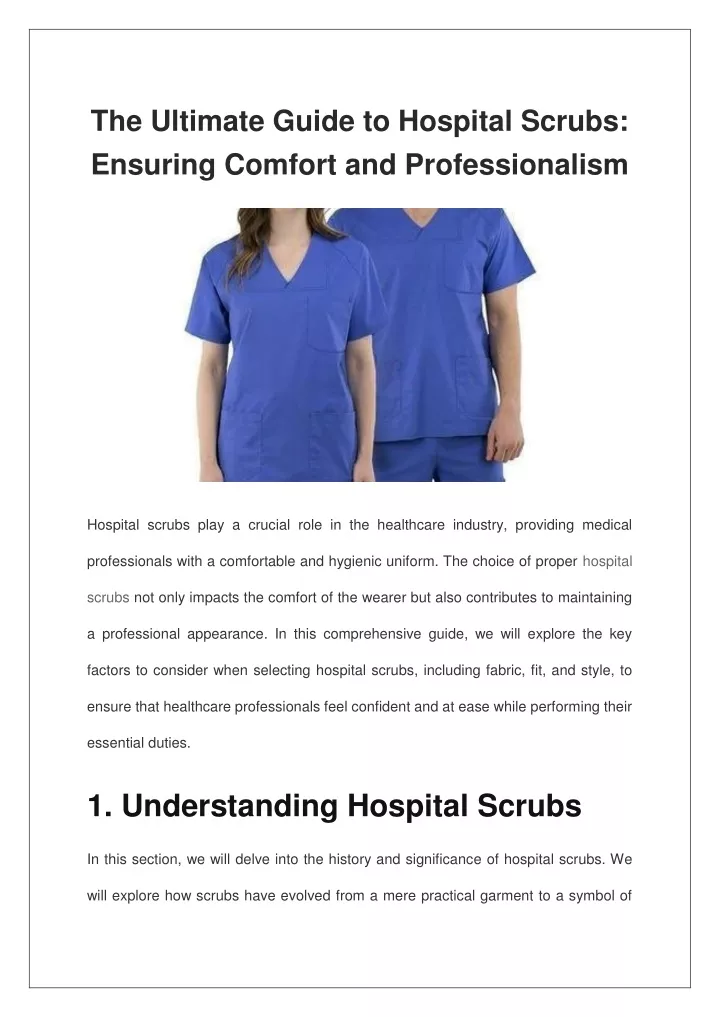 the ultimate guide to hospital scrubs ensuring