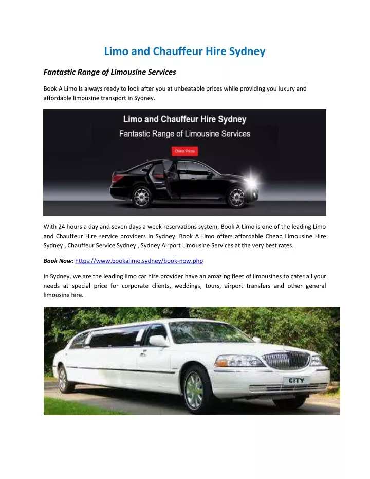 limo and chauffeur hire sydney