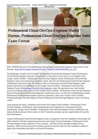 Professional-Cloud-DevOps-Engineer Useful Dumps, Professional-Cloud-DevOps-Engineer Valid Exam Format