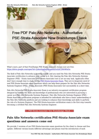 Free PDF Palo Alto Networks - Authoritative PSE-Strata-Associate New Braindumps Ebook