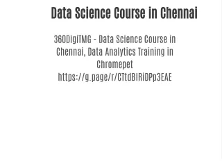 Data Science Course in Chennai