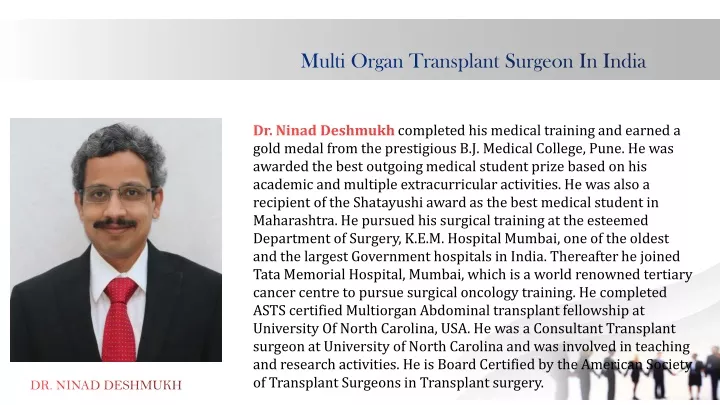 multi organ transplant surgeon in india