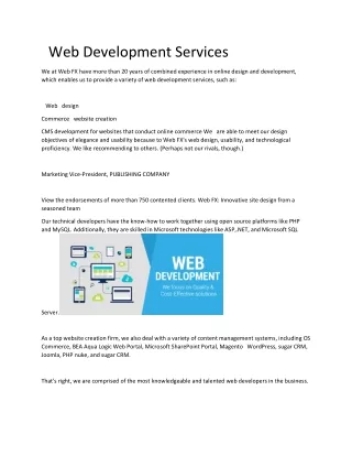 web Development Services