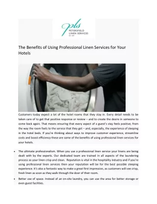 the benefits of using professional linen services