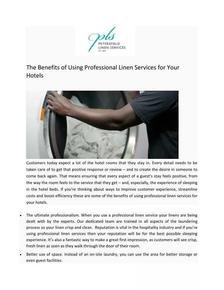 the benefits of using professional linen services