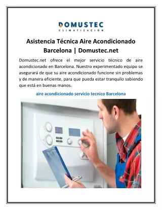 Asistencia Técnica Aire Acondicionado Barcelona | Domustec.net