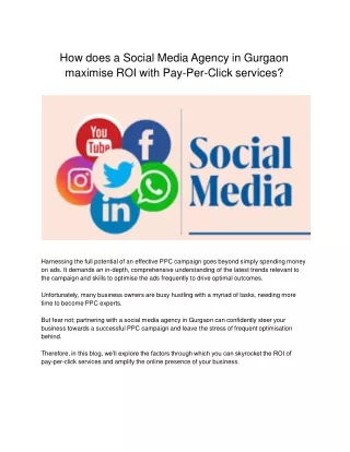 How does a Social Media Agency in Gurgaon  maximise ROI with Pay-Per-Click services -  Ants Digital