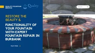 Restore the Beauty & Functionality of your Fountain with Expert Fountain Repair in Burbank