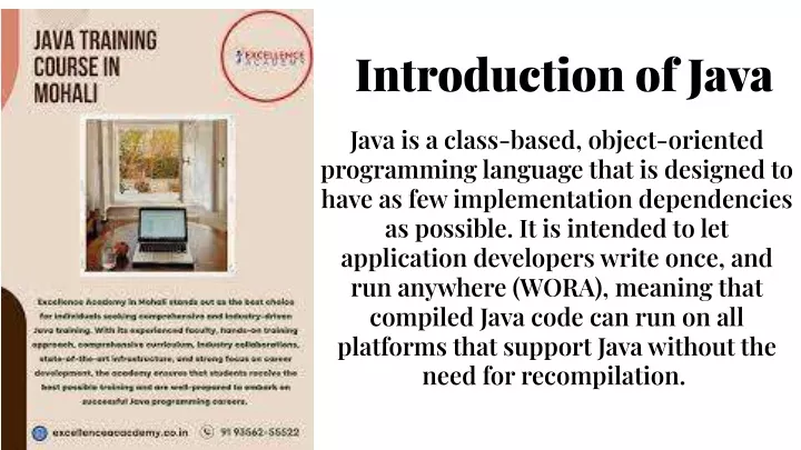 introduction of java