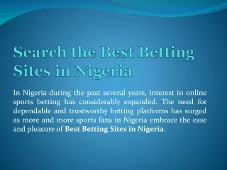Search the Best Betting Sites in Nigeria